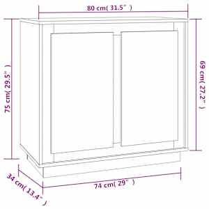 Příborník betonově šedý 80 x 34 x 75 cm kompozitní dřevo - obrázek 8