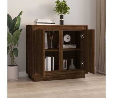 vidaXL &Scaron;oninė spintelė, ruda ąžuolo, 80x34x75cm, apdirbta mediena
