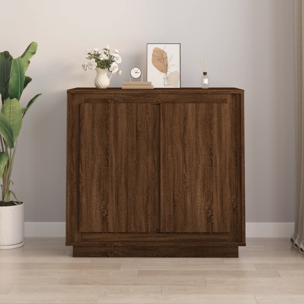 vidaXL Aparador 80x34x75 cm derivados de madeira carvalho castanho