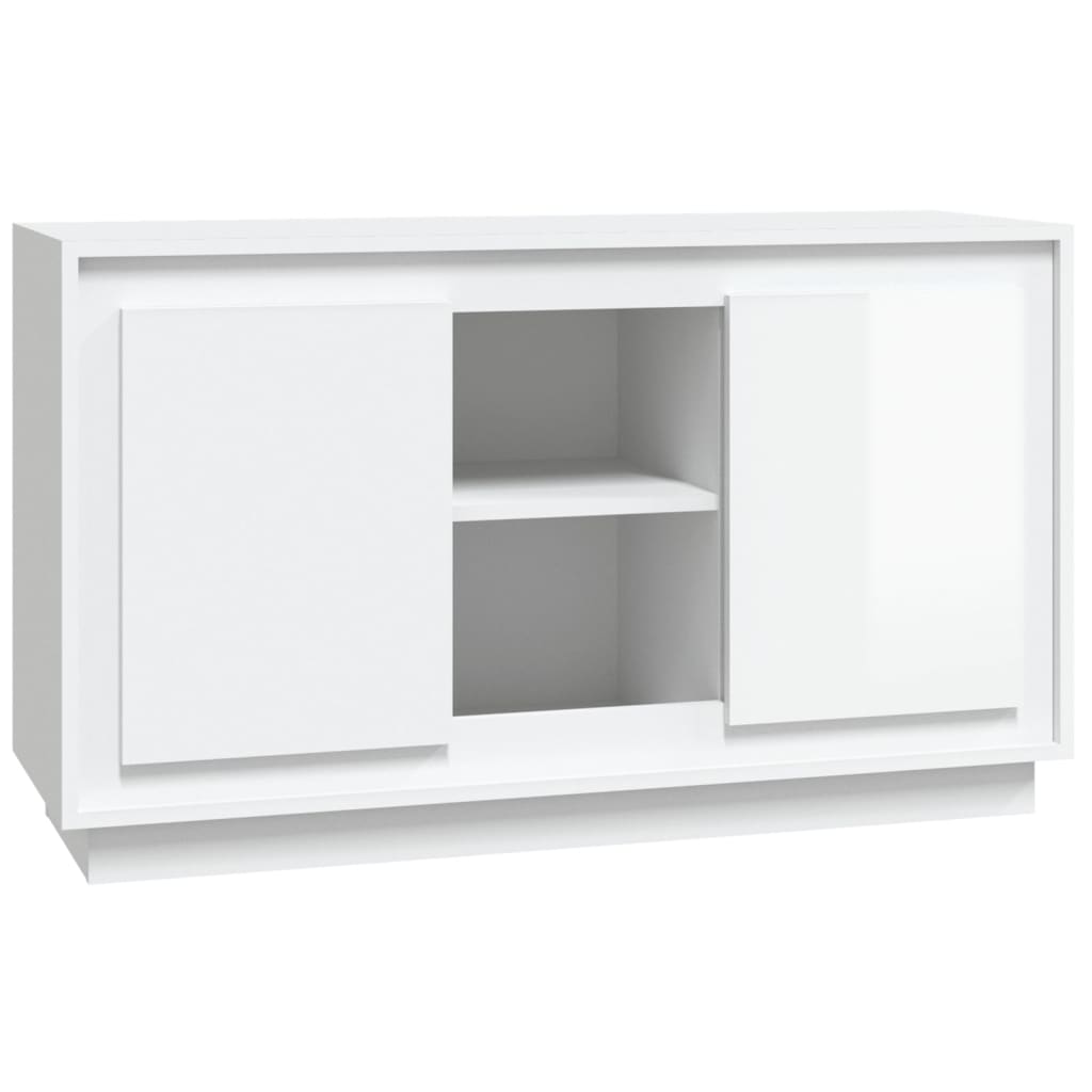 vidaXL Příborník bílý s vysokým leskem 102x35x60 cm kompozitní dřevo
