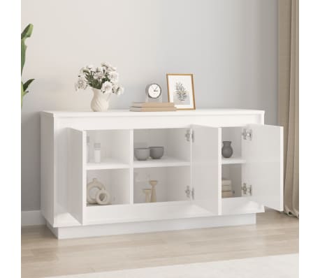 vidaXL &Scaron;oninė spintelė, balta, 102x35x55cm, apdirbta mediena, blizgi