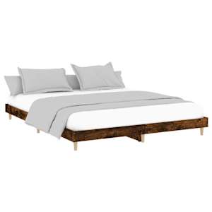 Rám postele bez matrace kouřový dub 200x200 cm kompozitní dřevo - obrázek 3