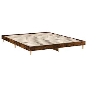 Rám postele bez matrace kouřový dub 200x200 cm kompozitní dřevo - obrázek 5