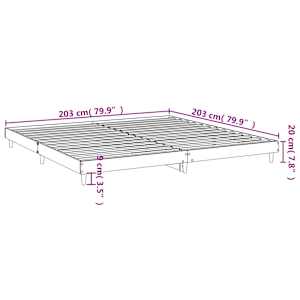 Rám postele bez matrace kouřový dub 200x200 cm kompozitní dřevo - obrázek 9