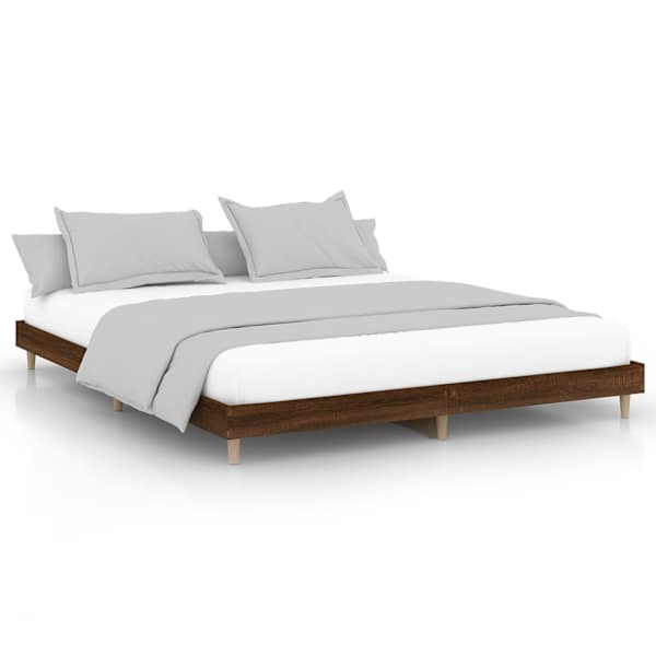 vidaXL voodiraam ilma madratsita, pruun tamm, 200x200 cm, tehispuit