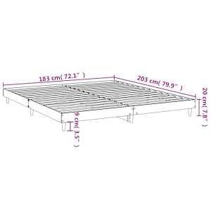 Rám postele bez matrace černý 180x200cm Dřevěné konstrukce - obrázek 9
