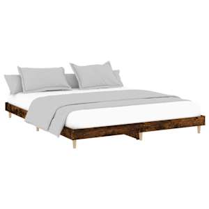 vidaXL Bedframe zonder matras hout gerookt eikenkleurig 180x200 cm