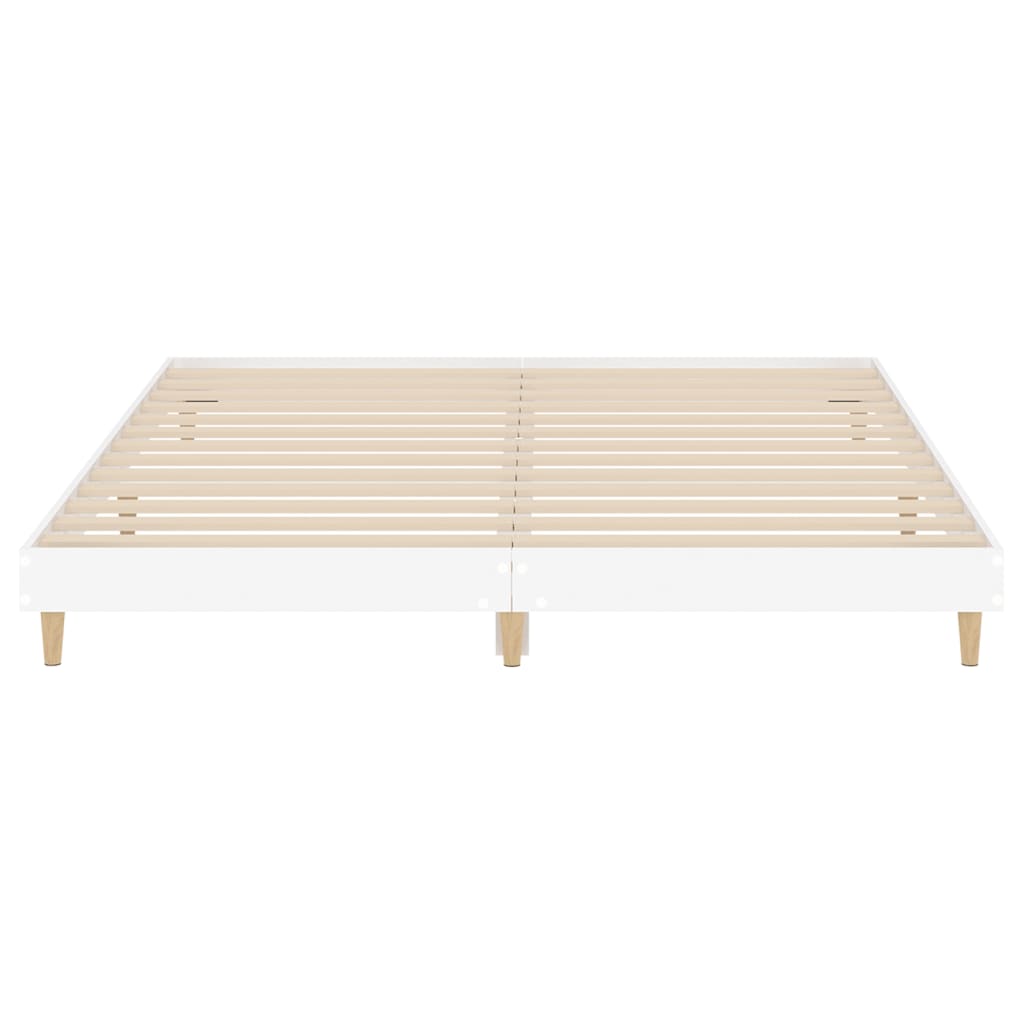 Cadru de pat, alb, 160x200 cm, lemn prelucrat
