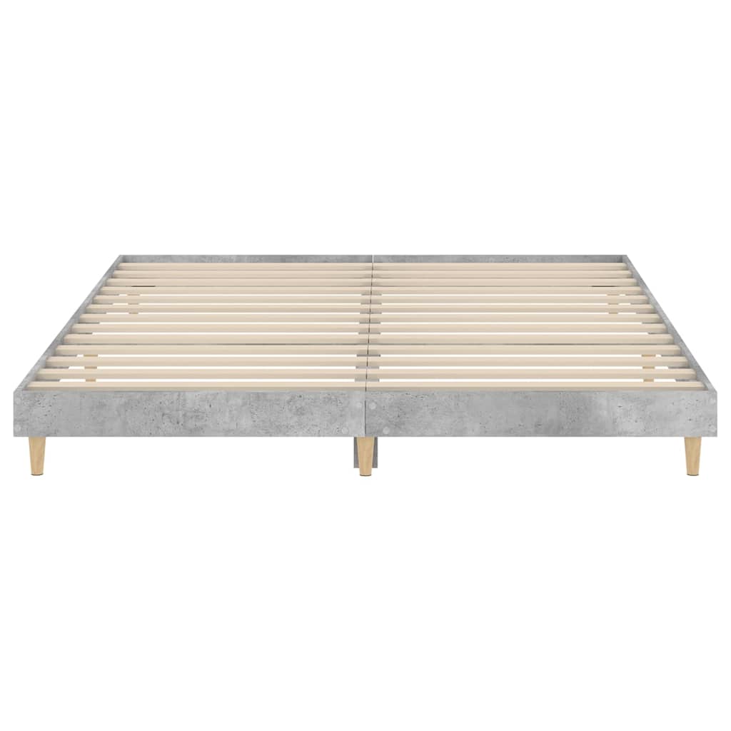 Cadru de pat, gri beton, 160x200 cm, lemn prelucrat