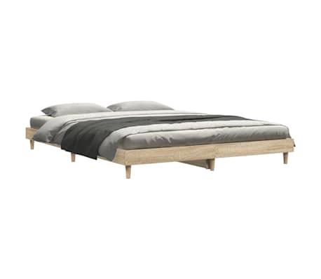 vidaXL Bed Frame without Mattress Sonoma Oak 150x200 cm King Size Engineered Wood