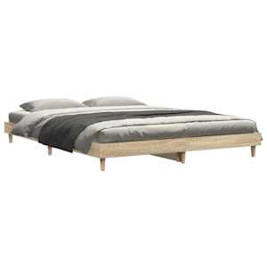 vidaXL Bed Frame without Mattress Sonoma Oak 150x200 cm King Size Engineered Wood