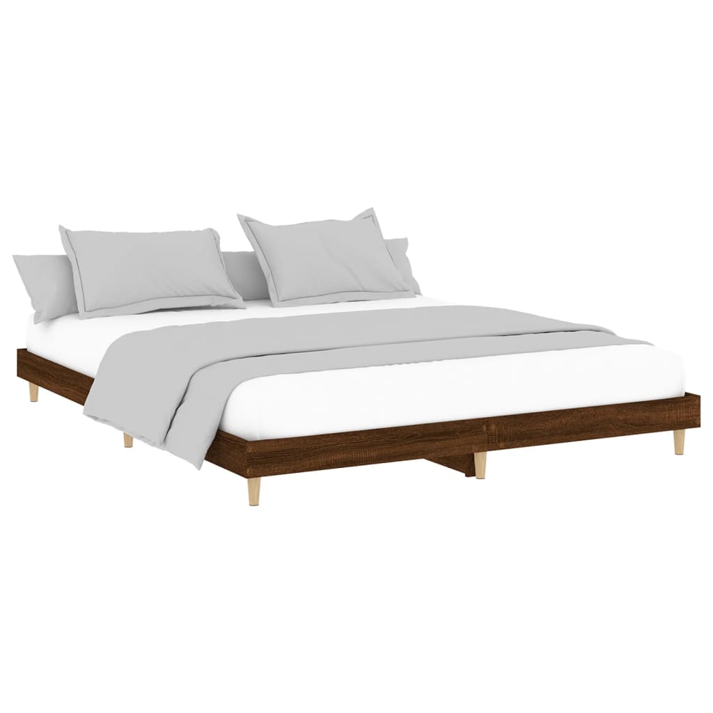 vidaXL Bedframe zonder matras bewerkt hout bruin eikenkleur 150x200 cm afbeelding