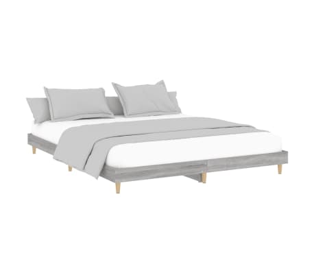 vidaXL Bed Frame Grey Sonoma 140x200 cm Engineered Wood