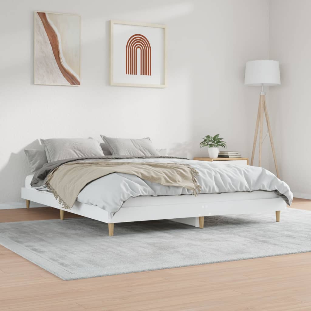 fehér szerelt fa ágykeret 120 x 200 cm