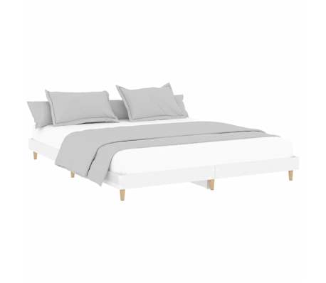 vidaXL Bed Frame without Mattress High Gloss White 120x200 cm