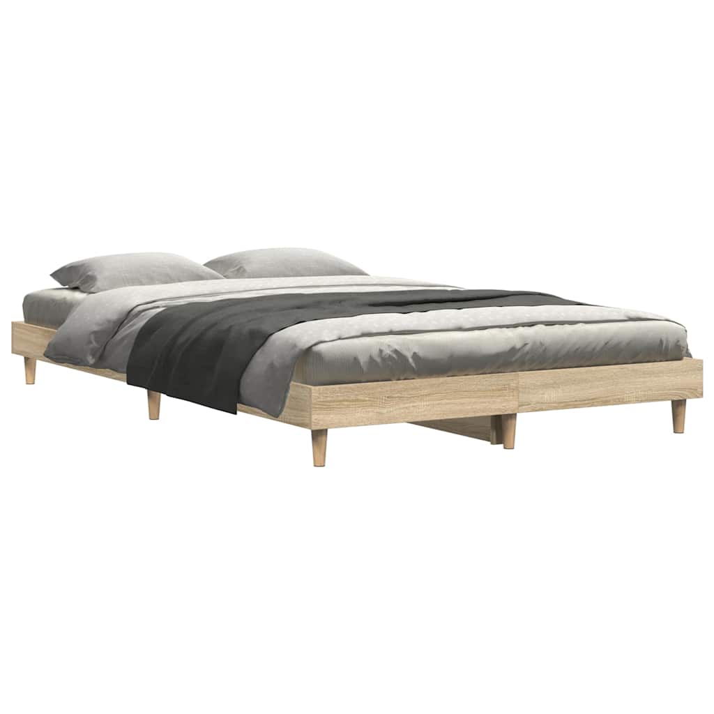 vidaXL Bedframe zonder matras hout sonoma eikenkleurig 120x200 cm, foto 2