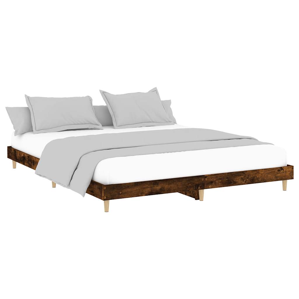 vidaXL Bedframe zonder matras hout gerookt eikenkleurig 120x200 cm afbeelding