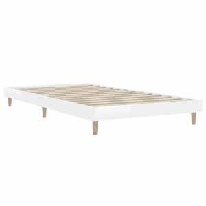 vidaXL Lovos rėmas, baltas, 100x200cm, apdirbta mediena, blizgus