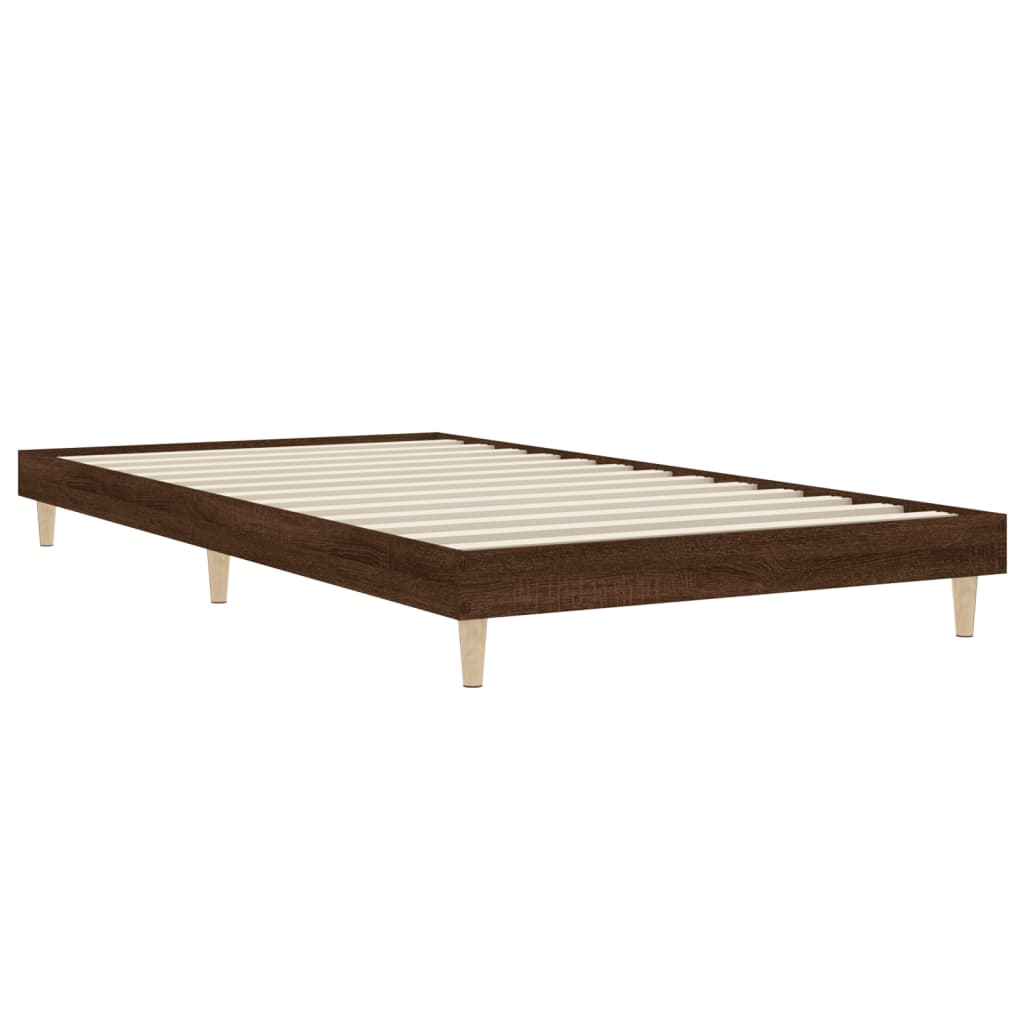 vidaXL Bedframe zonder matras bewerkt hout bruin eikenkleur 100x200 cm afbeelding