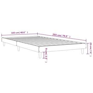 Rám postele bez matrace hnědý dub 100 x 200 cm kompozitní dřevo - obrázek 9