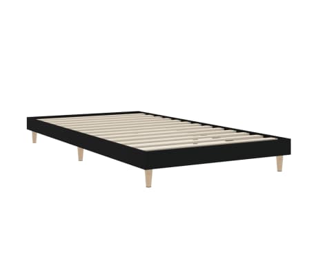 vidaXL Bedframe bewerkt hout zwart 90x200 cm