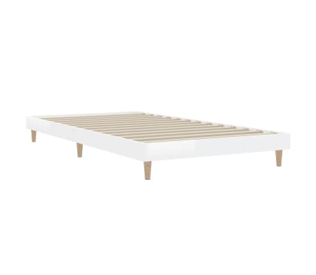 vidaXL Bed Frame High Gloss White 90x200 cm Engineered Wood