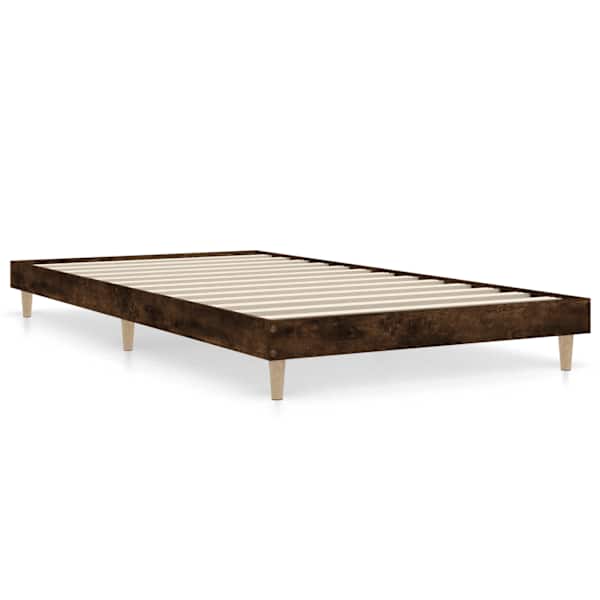 vidaXL peatsiga voodiraam, ilma madratsita, suitsutatud tamm 90x200 cm