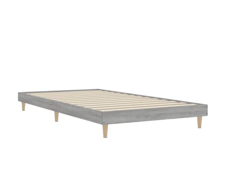 vidaXL Lovos rėmas, pilkos ąžuolo spalvos, 90x200cm, apdirbta mediena