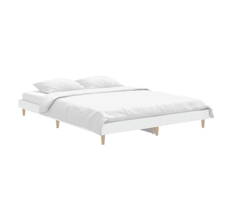 vidaXL Bed Frame without Mattress White 140x190 cm Engineered Wood