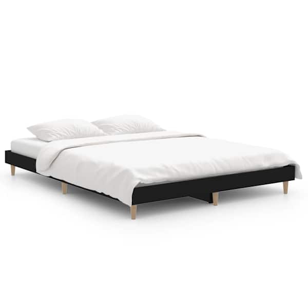 vidaXL voodiraam, must, 140 x 190 cm, tehispuit