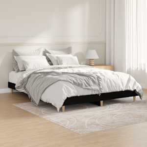 Posteljni okvir črn 140x190 cm inženirski les