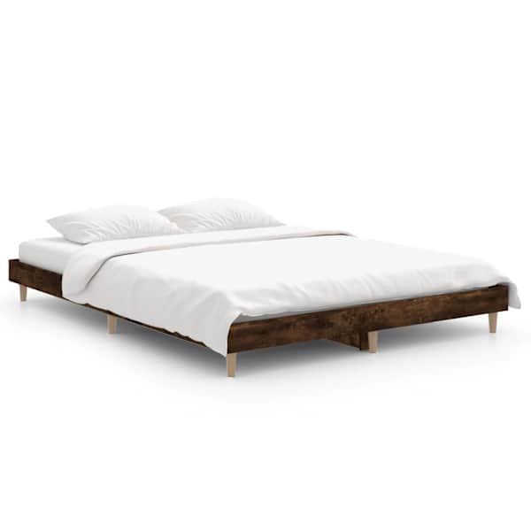 vidaXL voodiraam, suitsutatud tamm, 135 x 190 cm, tehispuit