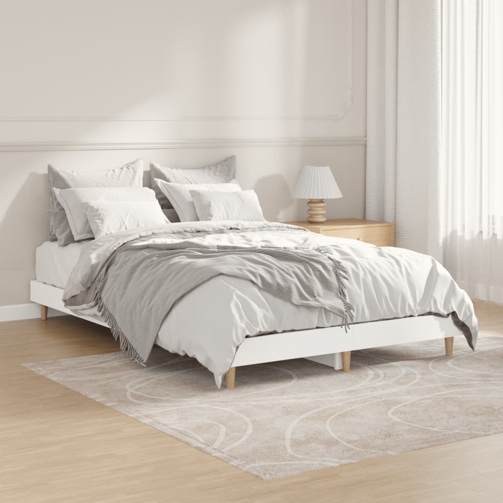 Rám postele bílý 120 x 190 cm kompozitní dřevo
