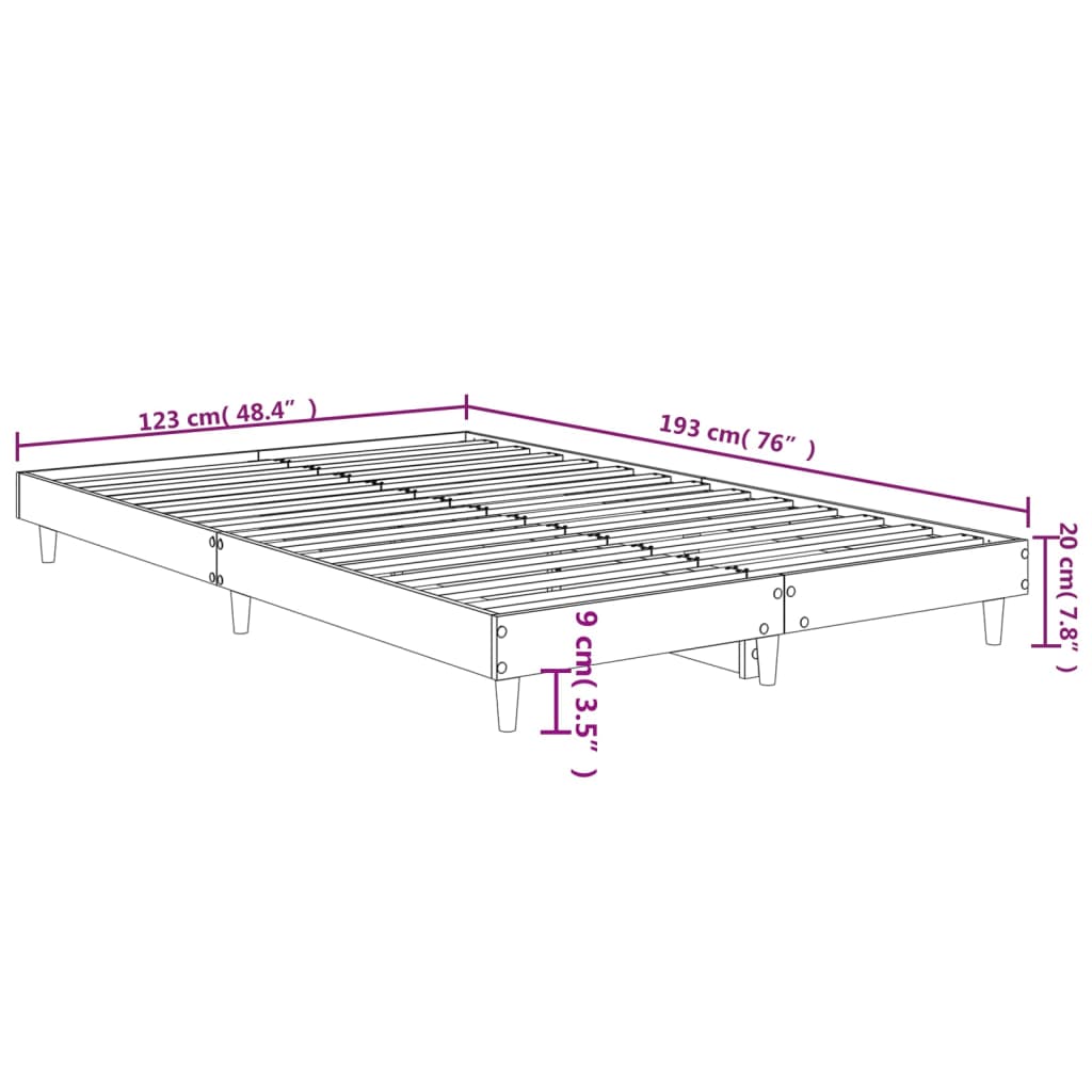 Okvir za krevet crni 120x190 cm konstruirano drvo