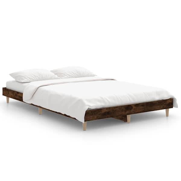 vidaXL peatsiga voodiraam, ilma madratsita, suitsutatud tamm 120x190cm