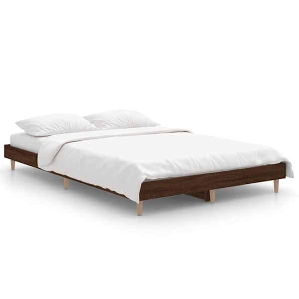 vidaXL peatsiga voodiraam, ilma madratsita, pruun tamm 120x190cm