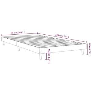 Rám postele bílý 90 x 190 cm kompozitní dřevo - obrázek 9