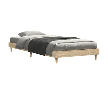 vidaXL Bed Frame without Mattress Sonoma Oak 90x190 cm Single Engineered Wood
