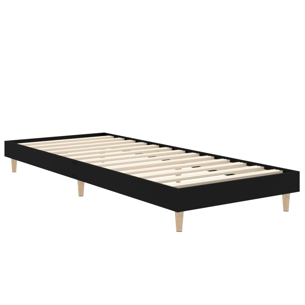 Thumbnail - vidaXL Bettgestell Schwarz 75x190 cm Holzwerkstoff