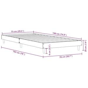 Rám postele bez matrace dub sonoma 75 x 190 cm kompozitní dřevo - obrázek 9