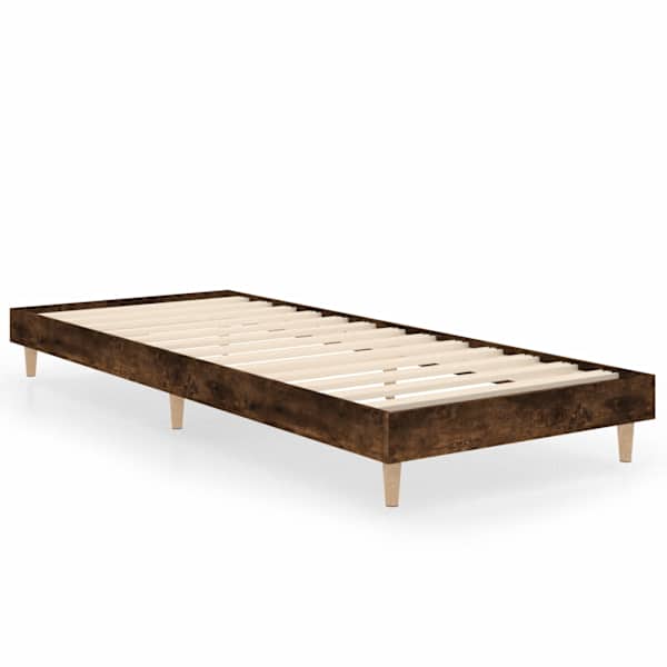 vidaXL peatsiga voodiraam, ilma madratsita, suitsutatud tamm 75x190 cm