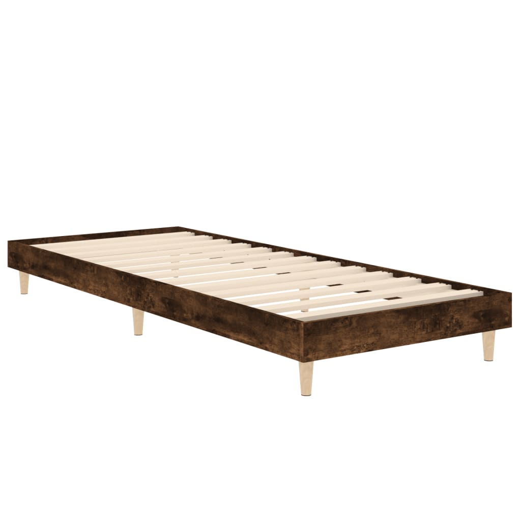 Thumbnail - vidaXL Bettgestell ohne Matratze Räuchereiche 75x190 cm Holzwerkstoff