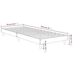 Rám postele bez matrace hnědý dub 75 x 190 cm kompozitní dřevo - obrázek 9