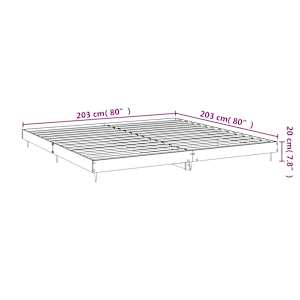 Rám postele černý 200 x 200 cm kompozitní dřevo - obrázek 9