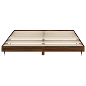 Rám postele bez matrace Hnědý dub 200x200 cm Dřevěné konstrukce - obrázek 6