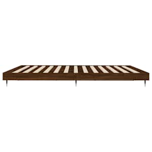 Rám postele bez matrace Hnědý dub 200x200 cm Dřevěné konstrukce - obrázek 7