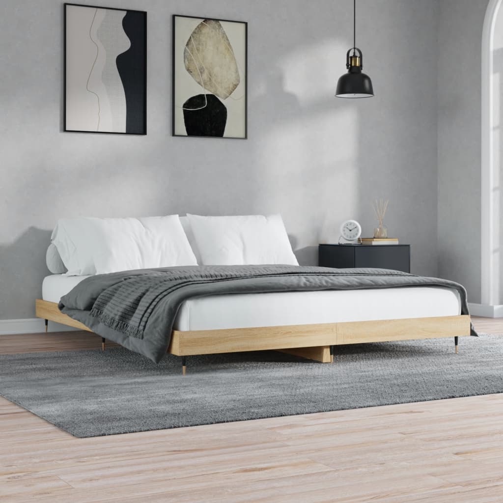vidaXL Bedframe zonder matras hout sonoma eikenkleurig 140x200 cm afbeelding