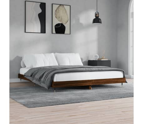 vidaXL Cadru pat fără saltea stejar maro 140x200 cm lemn prelucrat