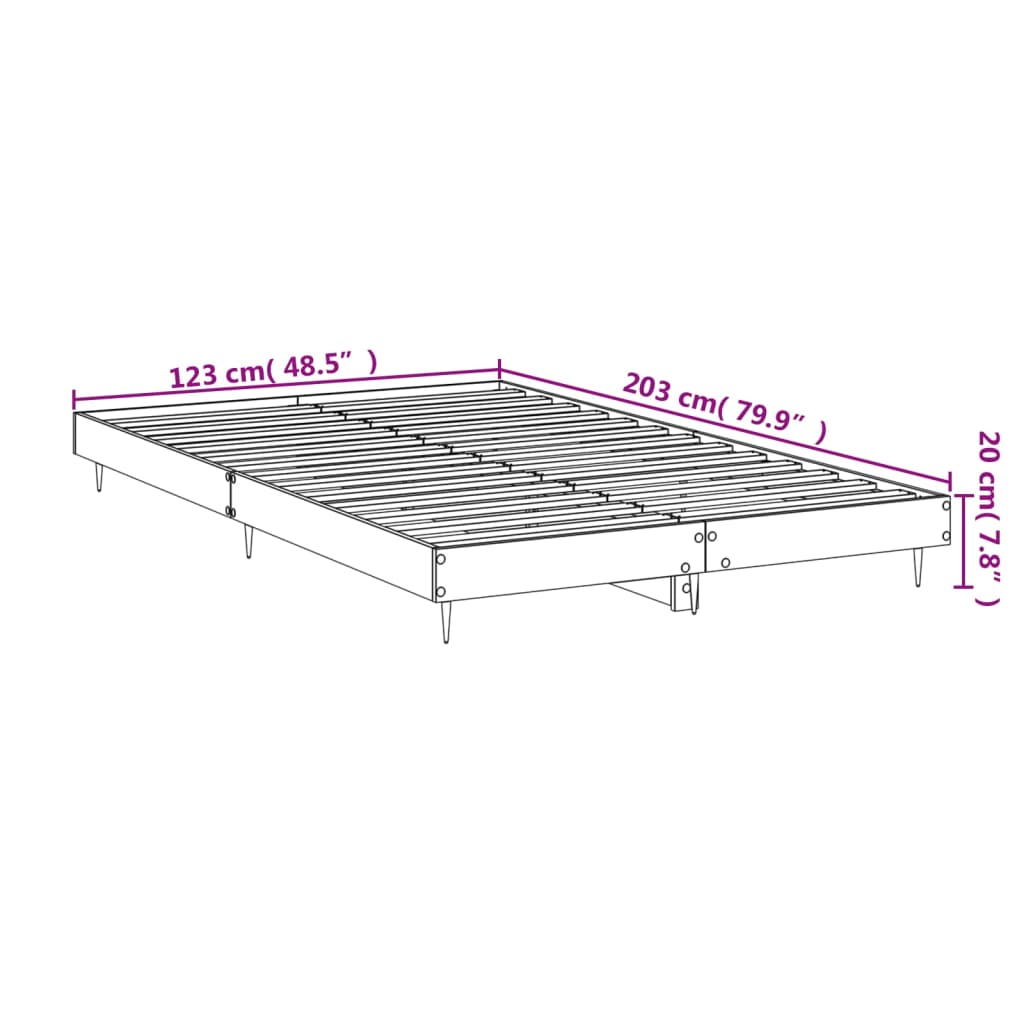 Rám postele bílý s vysokým leskem 120 x 200 cm kompozitní dřevo