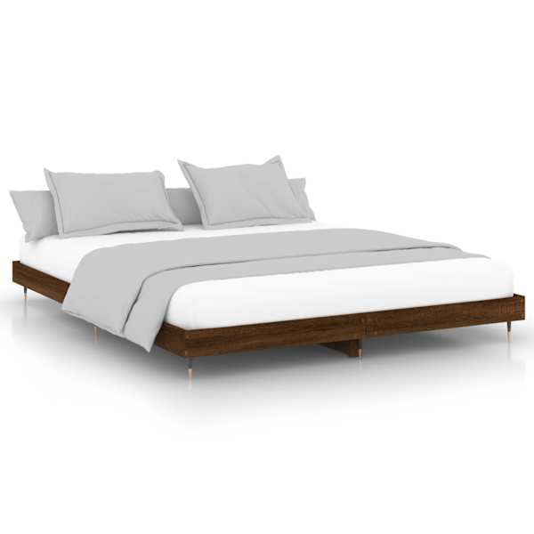 vidaXL peatsiga voodiraam, ilma madratsita, pruun tamm 120x200cm